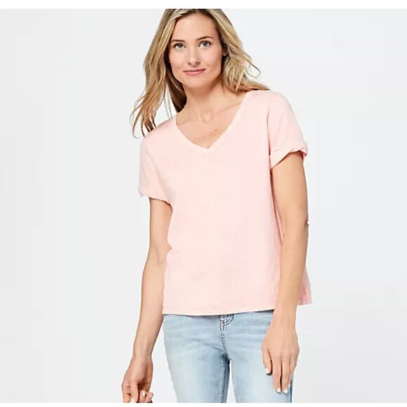 Candace Cameron Bure Tops - Candace Cameron Bure Women Top Sz XXS The Sunkissed Garment Dyed Pink A396315